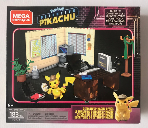 Detective Pikachu Office Mega Construx Ggk26 183pz Pokemon 183 (Usado)