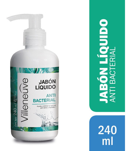 Jabon Liquido Villeneuve Antibacterial X 240ml