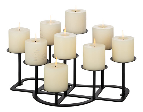 Lanlong Portavelas Para Chimenea, 9 Candelabros Para Velas D