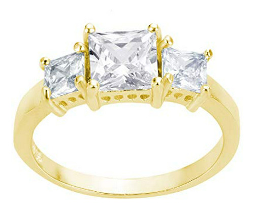 Closeoutwarehouse Cubic Zirconia Princess Cut - Anillo De Pl