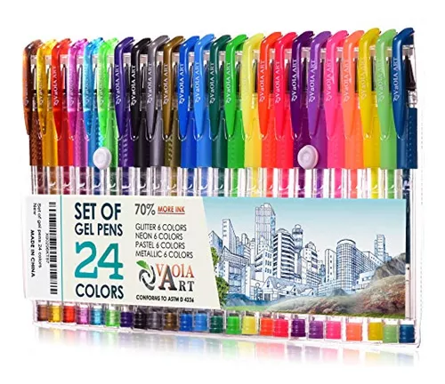 VaOlA ART Glitter Gel Pens 48 Colors - Colored Pens for Adult