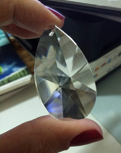 10 Cristais Gota Amêndoa K9 Raio 5,0 Cm Para Lustres