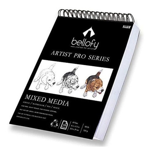 Bellofy Bloc De Dibujo De 100 Hojas Artist Pro Acuarela Ac