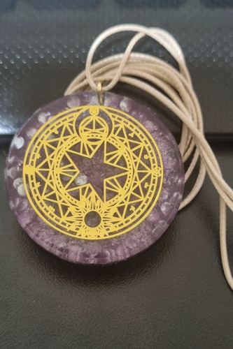 Colar Mini Orgonite Amuleto Talismã Mandala Da Fortuna