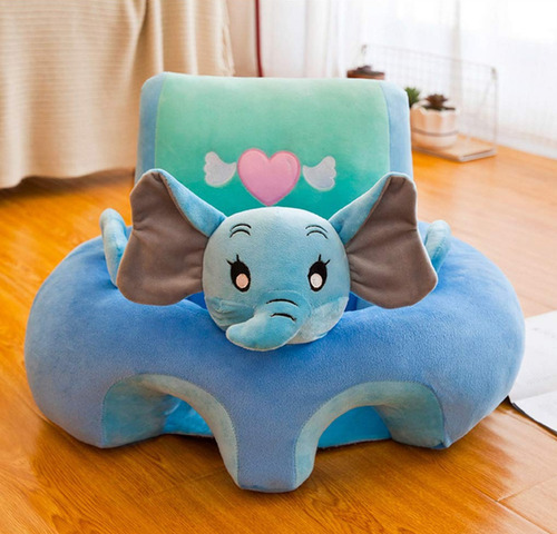 Bebé Sillón Soporte Sentar Dinosaurio Perrito Cerdito Conejo Azul Acero