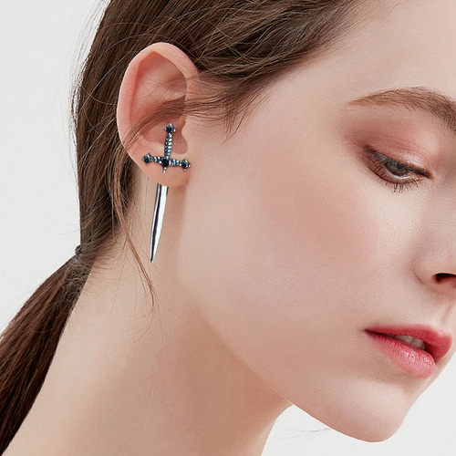 Pendientes Con Forma De Espada Gótica En Forma De X Para Muj