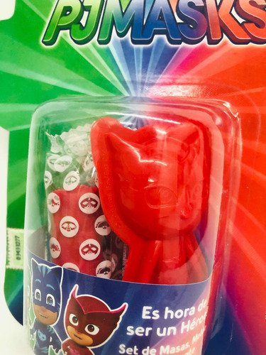 Imagen 2 de 4 de Pj Mask Heroes Blister Con Masas, Moldes Y Cortantes. Kreker
