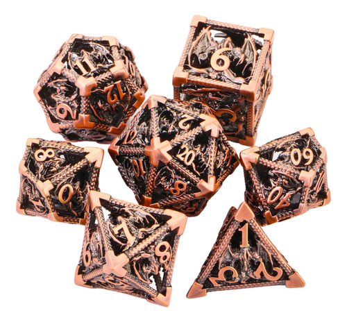 Juego De Dados Dnd De Metal Hueco D&d Dungeons And Dragons J