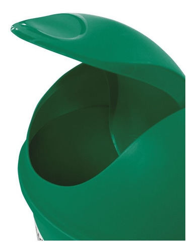 Bote De Basura 45l Tapa Balancín Curvo Color Verde