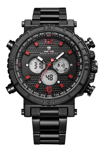 Relógio Weide Masculino Ref: Wh6305b A10634 Anadigi Black