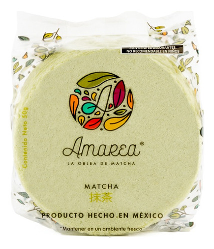 Amarea® Oblea De Amaranto Sabor Matcha | 50 Piezas
