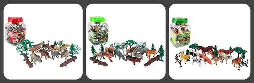 Pack Animales Juguete Muñecos Dinosaurios+granja+selva 20pie