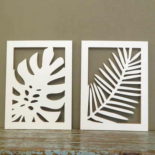 Imagen 2 de 3 de Cuadro Hojas 30 X 40 Melamina 18mm Escandinavo Nordico