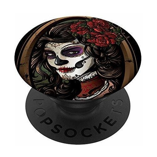 Día De Los Muertos Sugar Skull Art Woman Rose Black D1tt0