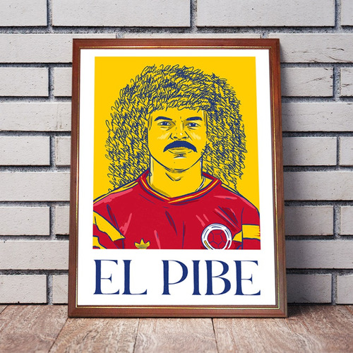 Cuadro Decorativo Carlos El Pibe Valderrama Colombia