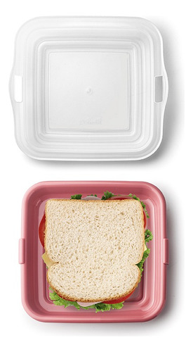 Contenedor Porta Sandwhich/embutido /queso Rojo 14.5cm Ibili