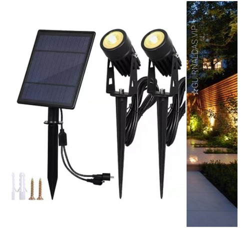 Estaca Panel Solar X2 Luz Led Jardin Exterior
