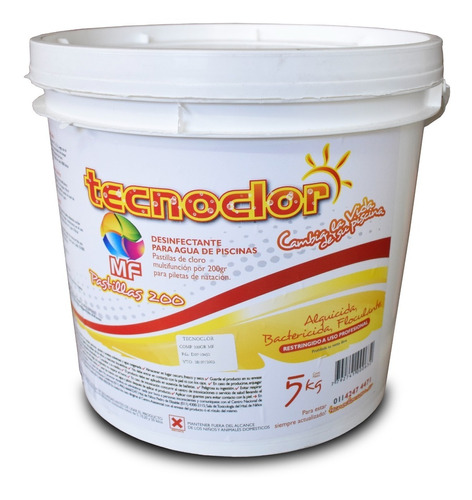 Pastillas Cloro Pileta Multifunción 200 G X 5 Kg - Tecnoclor