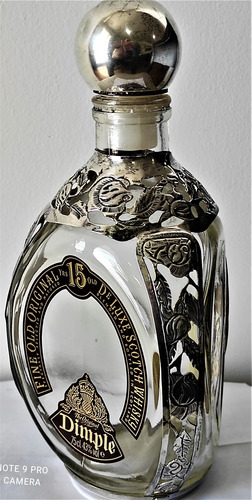Botella Vacia Dimple Royal Decoracion En Plata Sellada 925 