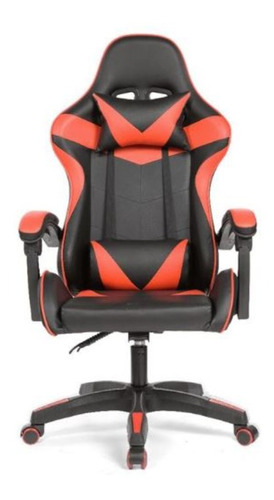 Cadeira de escritório Prizi PZ1005 gamer ergonômica  vermelha com estofado de couro sintético