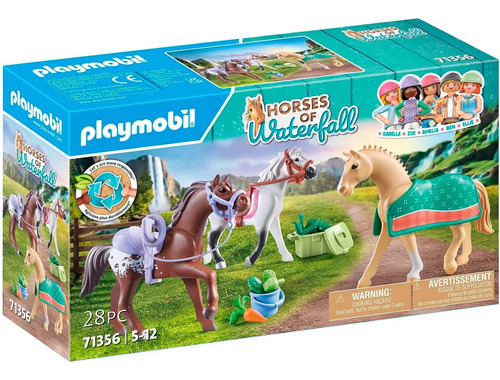 Playmobil Tres Caballos Con Sillas Waterfall 28 Pcs 5-12 713