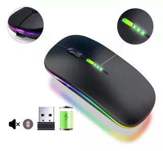 Mouse Inalámbrico Recargable Bluetooth Modo Dual Delgado 2.4