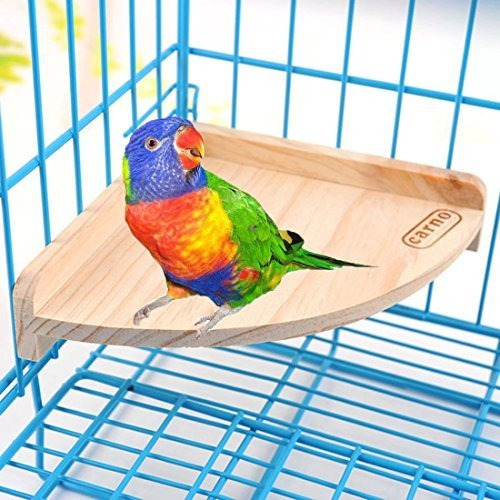 Keersi Wood Perch Juguete Playground Stand Pet Bird Parrot M