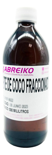 Aceite Esencial Abreiko Aceite De Coco Fraccionado Uso Cosmetico Sin Olor 500ml