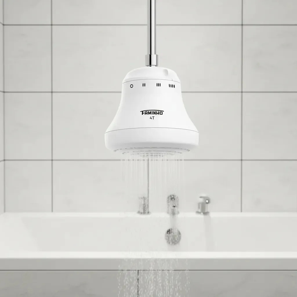 Ducha Chuveiro Elétrico Faminho 4 Temperaturas Sem Cano 6800w Fame Branco 220v 6.8 Kw