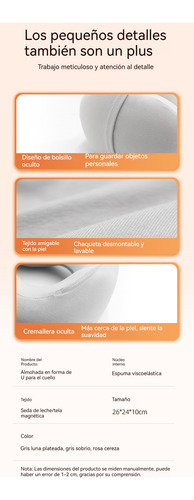 Almohada U De Viaje Memory Foam, Suave Y Cómoda Para Dormir