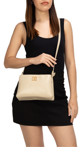 Bolsa Crossbody Cloe Sensyali Chico Color Beige
