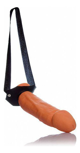 Correa elástica con funda para el pene, color beige, PVC, 16 cm