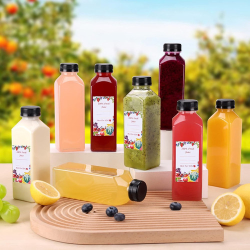 - 10 Botellas Plastico Reutilizable Bebidas Jugo 250 Ml