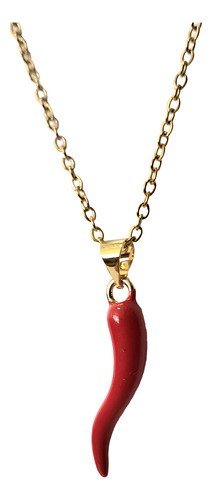 Ají Rojo Amuleto Cadena De Acero Dije Turmalina Proteccion