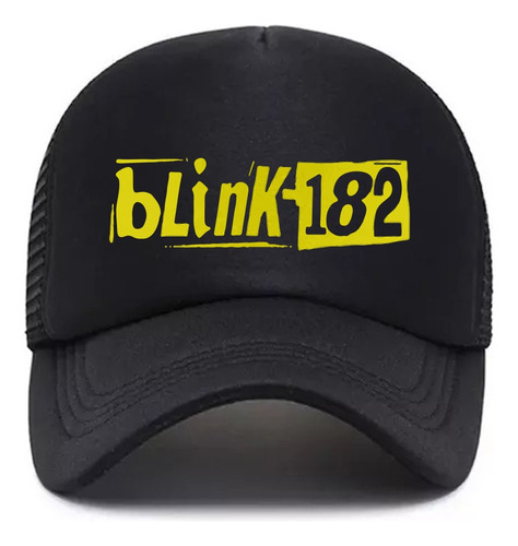 Gorra Trucker Rock Punk Blink 182 Logo Yellow Vinyl 