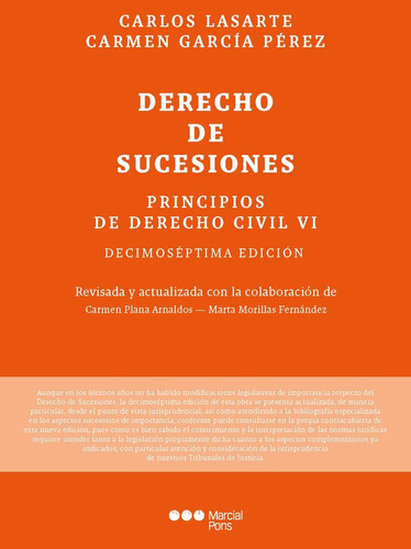 Libro Derecho De Sucesiones - Carlos Lasarte Alvarez, Car...