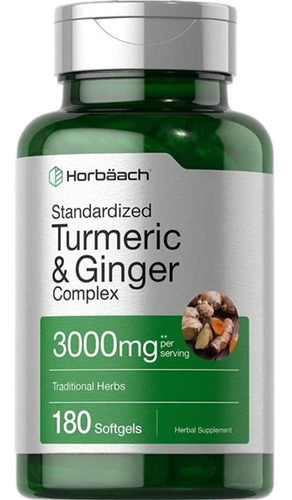 Suplemento Horbach de cúrcuma y jengibre 3000 mg - 180 cápsulas