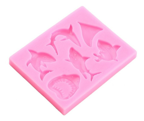 4pcs Molde De Silicona Coral Tiburón Cáscara Fondant Resina