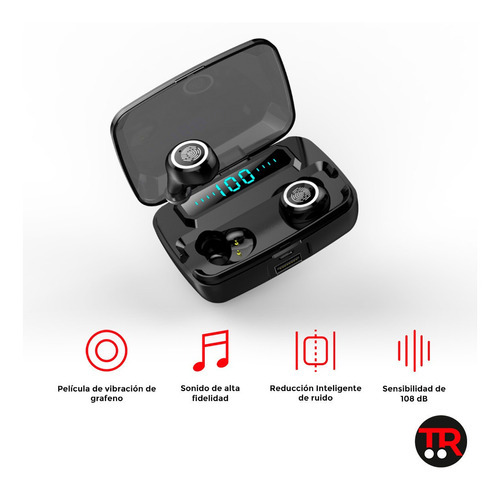 Imagen 4 de 8 de Auriculares Bluetooth 5.0 Inalámbrico M11 Touch Power Ade