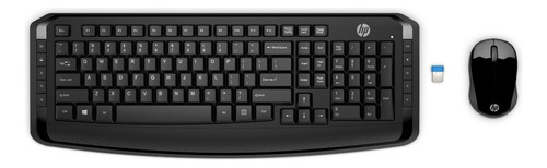 Kit de teclado y mouse inalámbrico HP 3ML04AA Inglés US de color negro