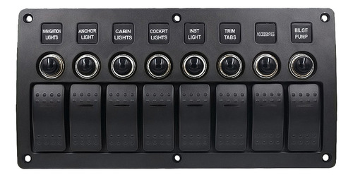 8 Panel De Interruptores Universal 12v 120w Indicador Con