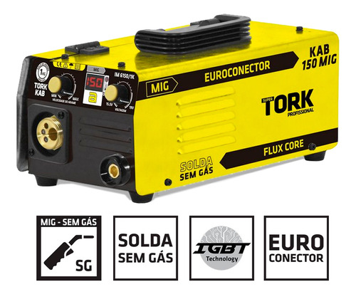 Inversora De Solda Mig Sem Gas Super Tork Kab 150 Mig 220v