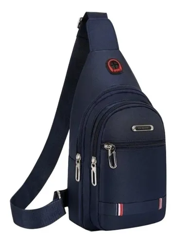 Mariconera Hombre, Bolso de Pecho con Auriculares, Pechera Cruzada Campismo  (Azul) : : Ropa, Zapatos y Accesorios