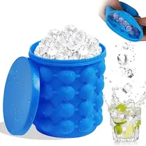 Comprar Hielera De Silicona Cubetera Molde 2 En 1 Con Tapa 1 Litro