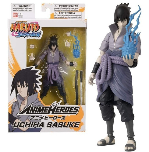 Boneco Uchiha Sasuke - Naruto Shippuden Anime Heroes Bandai