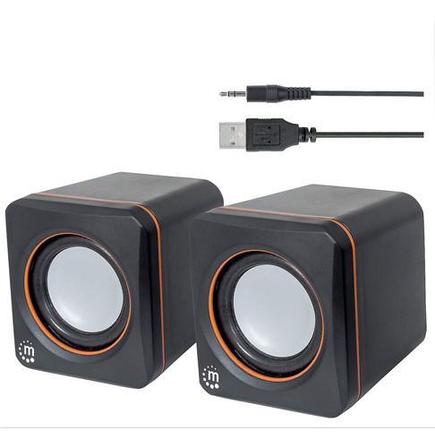 Altavoces Estéreo Usb Pequeños Con Control De Volumen Y Ench