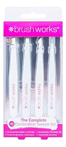 Brushworks Hd Juego De Pinzas Combinadas De 4 Piezas - Blanc