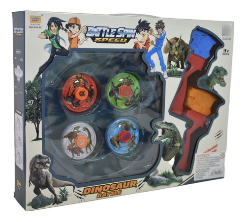 Imagen 2 de 3 de 4 Trompo Dinosaurio Con Batalla De Arena Y Dos Lanzadores