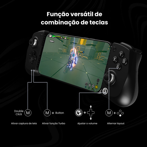 Controle Gamepad Gamesir X5 Lite Usb-c Android iPhone 15/16 Mobile Hall Effect Turbo Leve Verde