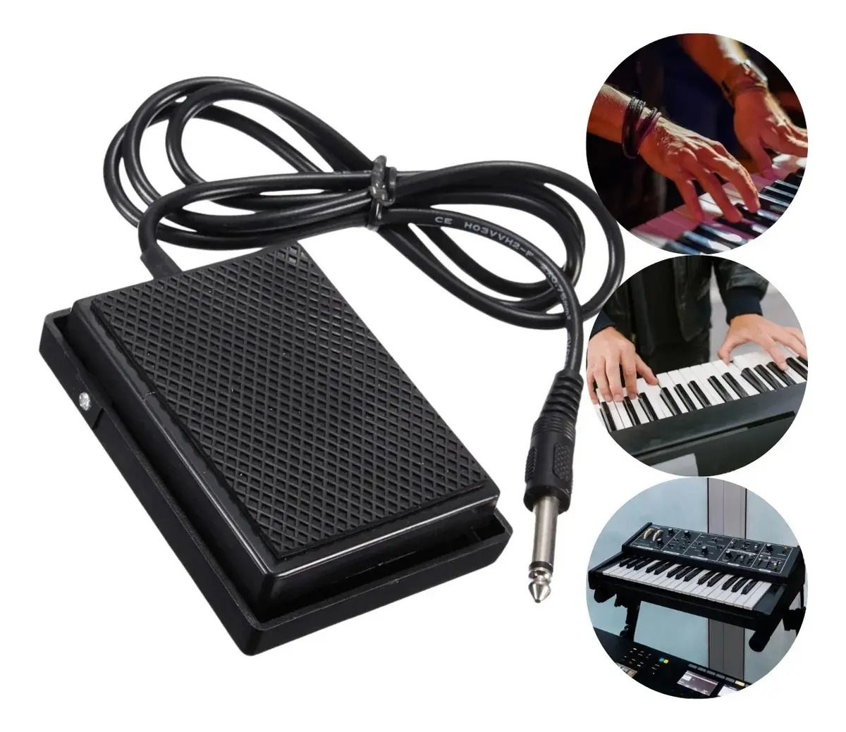 Pedal Sustain Para Teclado Musical Saída P10 Bravo Music Bps20 Modelo Universal Cor Preto Alta Qualidade Pés Antiderrapantes